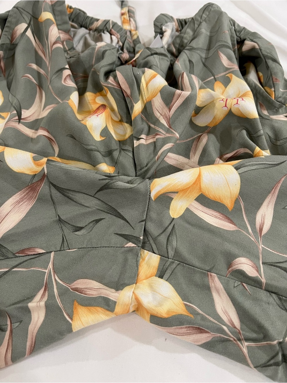 Jaclyn Smith Sport Floral Drawstring Pants Sage Green Lily Print Size XL - Picture 14 of 16